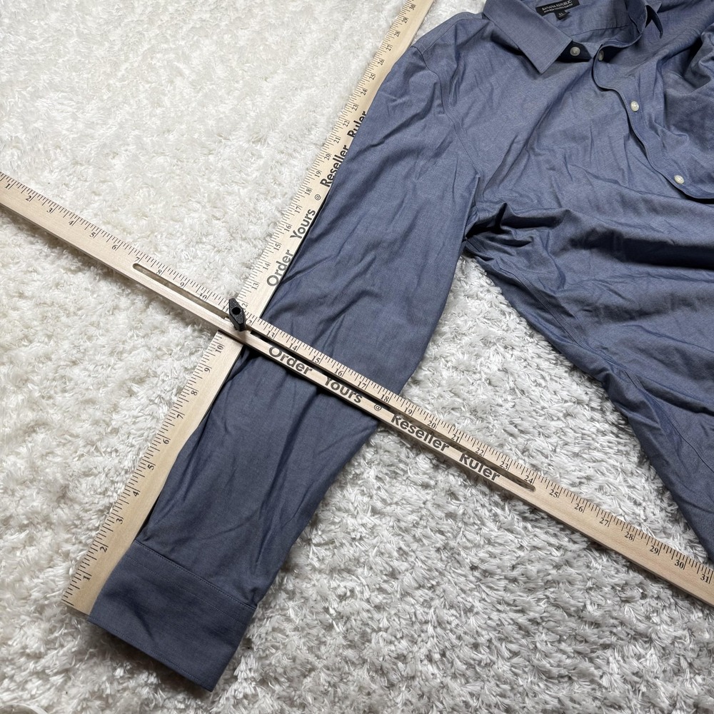 Banana Republic Shirt Mens XL Blue Slim Button Down Dress Work Casual Office - Picture 9 of 10